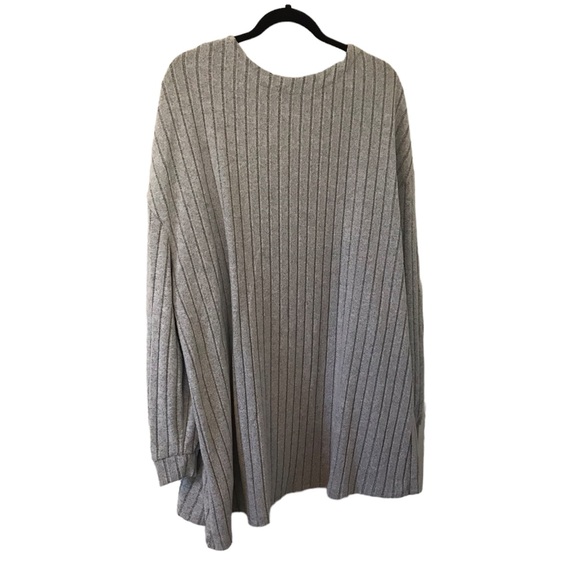 NWOT Shein Curve 4X light grey ribbed cardigan - Picture 2 of 5